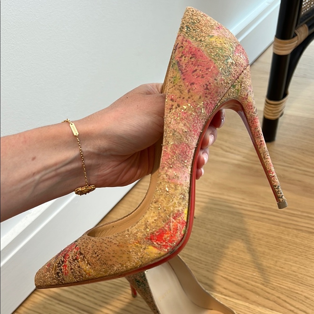 Christian Louboutin Cork Bloom Pigalle size 38 - Picture 6 of 8